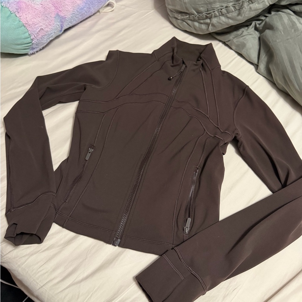 lululemon athletica cropped define jacket espresso size 8